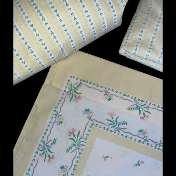 Vintage Wamsutta Supercale Plus Twin Sheet Set Floral Cottagecore USA - Picture 3 of 5